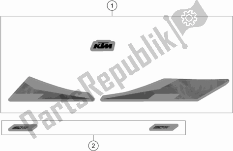 All parts for the Decal of the KTM 150 EXC TPI EU 2020