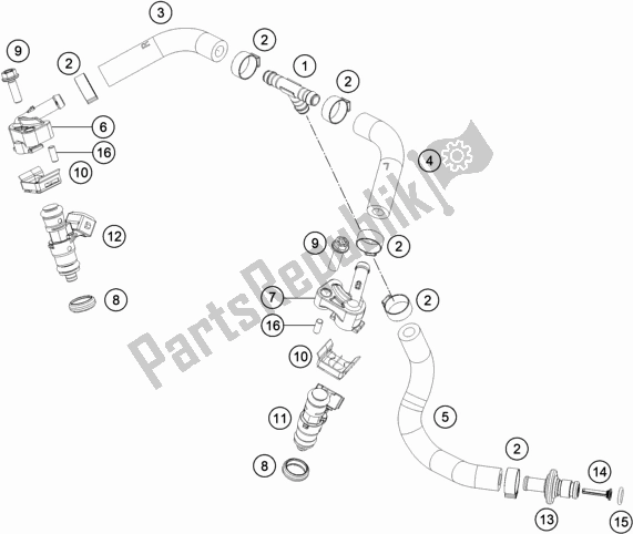 Toutes les pièces pour le Fuel Distributor du KTM 150 EXC TPI EU 2020