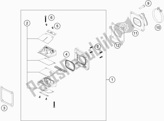 All parts for the Reed Valve Case of the KTM 150 EXC TPI EU 2020