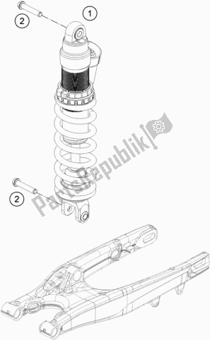 All parts for the Shock Absorber of the KTM 150 EXC TPI EU 2020