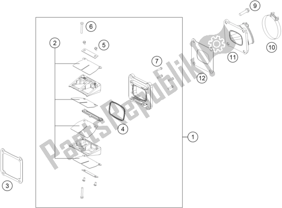 All parts for the Reed Valve Case of the KTM 150 SX EU 2017