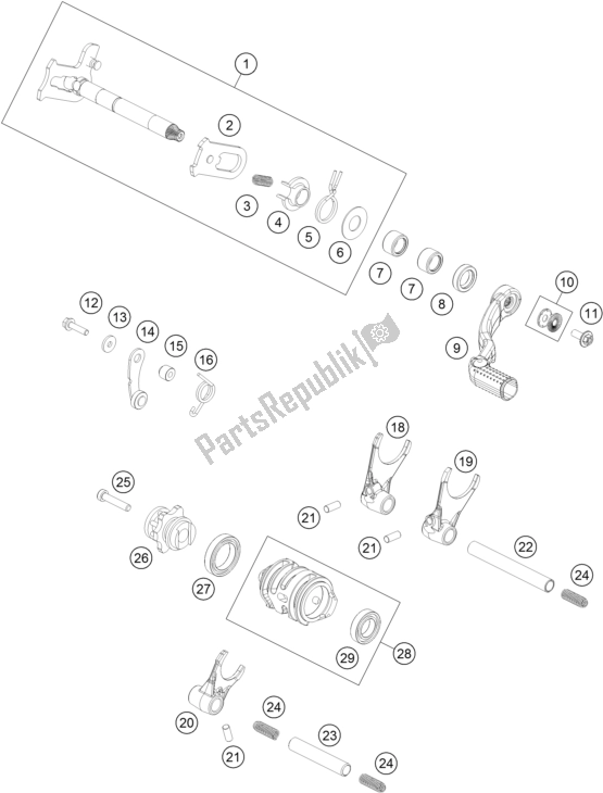 Todas las partes para Mecanismo De Cambio de KTM 150 SX EU 2017