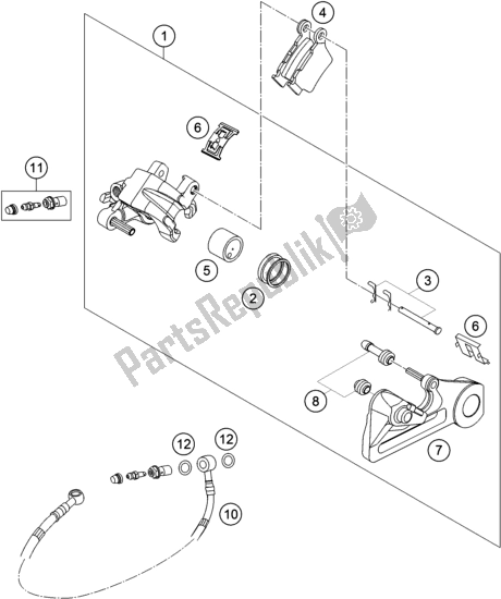 All parts for the Rear Brake Caliper of the KTM 150 SX EU 2018