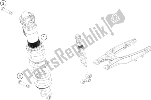 All parts for the Shock Absorber of the KTM 150 SX EU 2018
