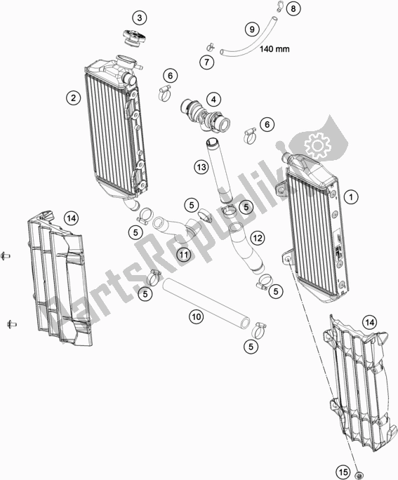 Todas las partes para Sistema De Refrigeración de KTM 150 SX EU 2019