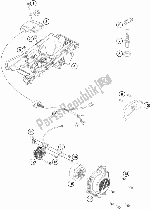 Todas las partes para Sistema De Encendido de KTM 150 SX EU 2019