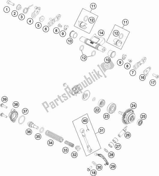 All parts for the Exhaust Control of the KTM 150 SX EU 2021