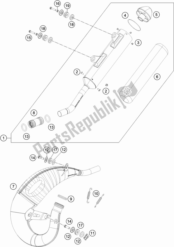 Alle onderdelen voor de Uitlaatsysteem van de KTM 150 SX EU 2021