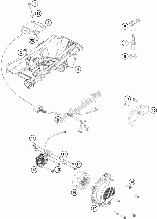 All parts for the Ignition System of the KTM 150 SX EU 2021