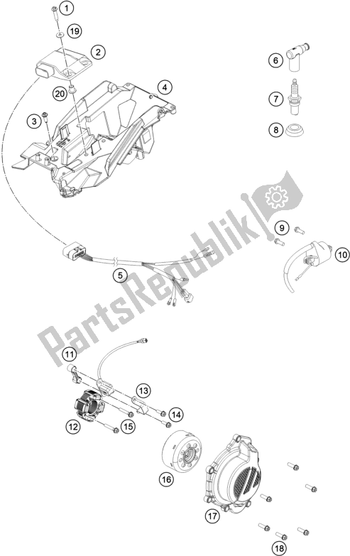 All parts for the Ignition System of the KTM 150 SX US 2018