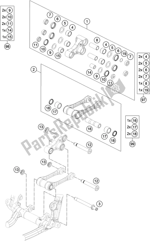 Toutes les pièces pour le Liaison De Levier Pro du KTM 150 SX US 2018