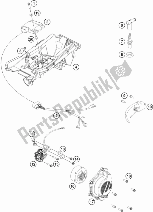 All parts for the Ignition System of the KTM 150 SX US 2019