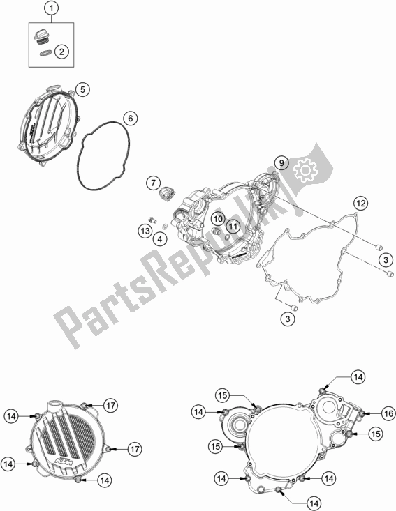 Tutte le parti per il Coperchio Frizione del KTM 150 SX US 2020