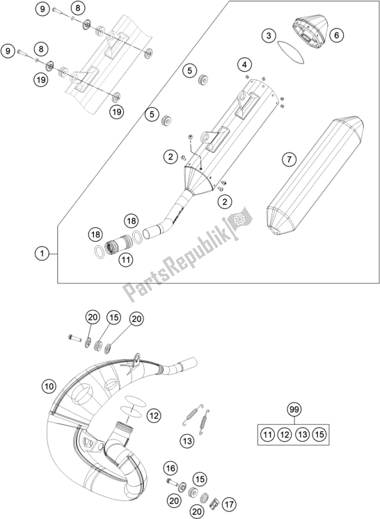 Wszystkie części do System Wydechowy KTM 150 XC-W TPI US 2021