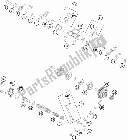 Tutte le parti per il Controllo Di Scarico del KTM 150 XC-W US 2017