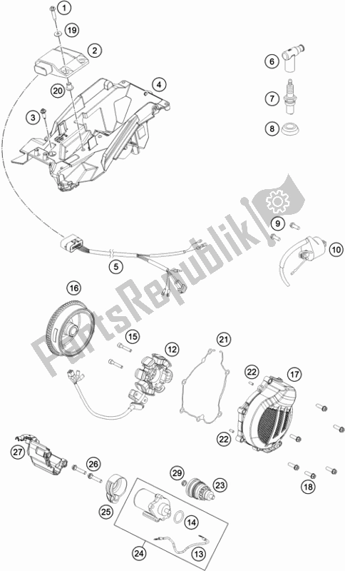 Tutte le parti per il Sistema Di Accensione del KTM 150 XC-W US 2017