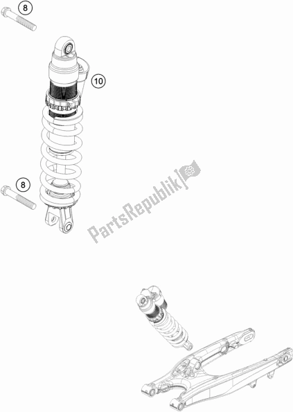 Alle onderdelen voor de Schokdemper van de KTM 150 XC-W US 2017