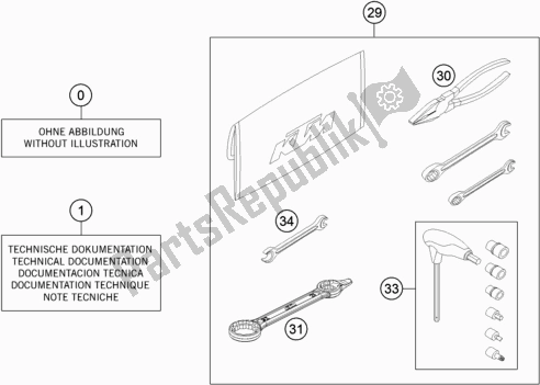 Todas las partes para Seperate Enclosure de KTM 150 XC-W US 2018