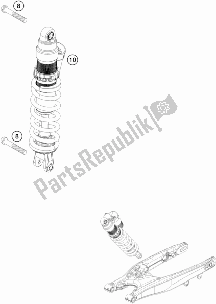 Alle onderdelen voor de Schokdemper van de KTM 150 XC-W US 2018