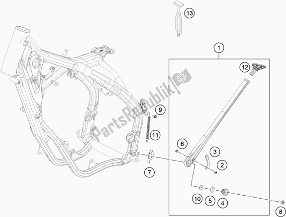 All parts for the Side / Center Stand of the KTM 150 XC-W US 2018