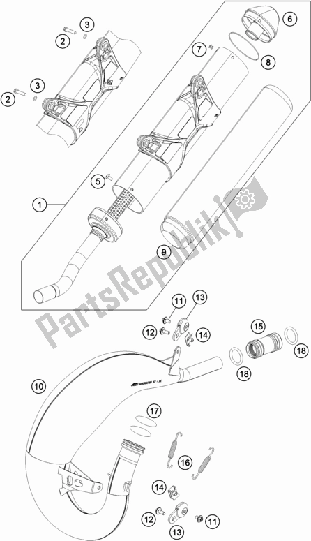 Todas las partes para Sistema De Escape de KTM 150 XC-W US 2019