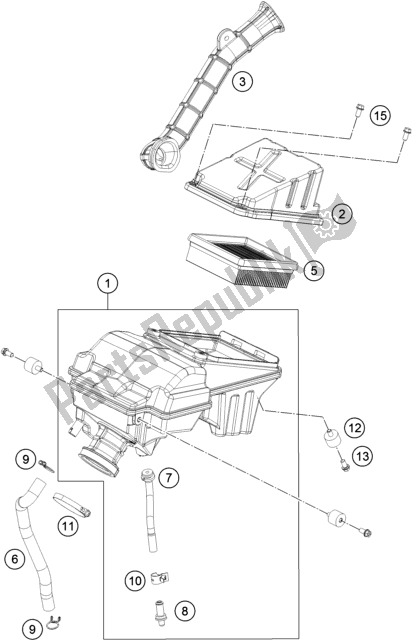 Alle onderdelen voor de Luchtfilter van de KTM 200 Duke,black-ckd 2019