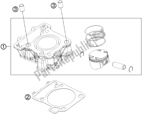 Tutte le parti per il Cilindro del KTM 200 Duke,black-ckd 2019