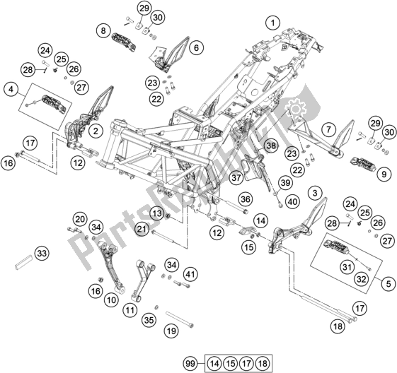 Alle onderdelen voor de Kader van de KTM 200 Duke,black-ckd 2019