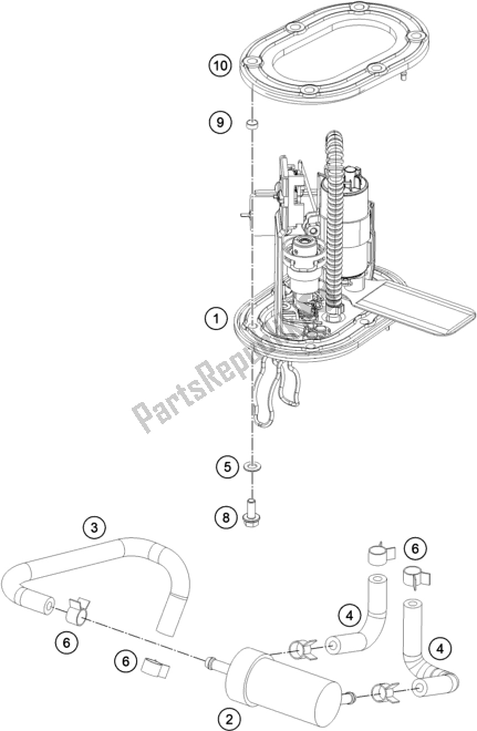 Todas as partes de Bomba De Combustivel do KTM 200 Duke,black-ckd 2019