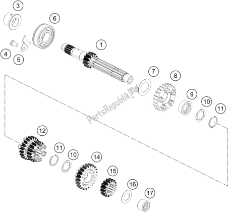 Toutes les pièces pour le Transmission I - Arbre Principal du KTM 200 Duke,black-ckd 2019