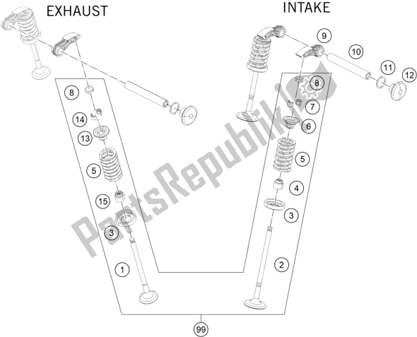 Todas las partes para Accionamiento De Válvula de KTM 200 Duke,black-ckd 2019