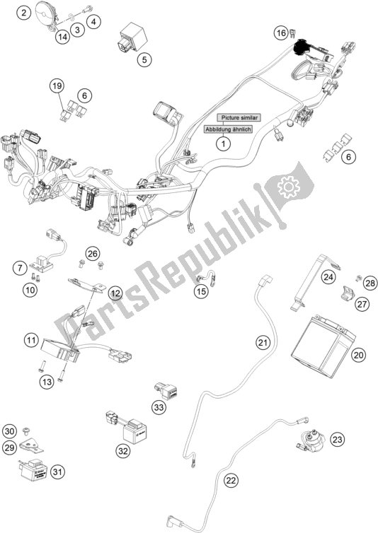 Alle onderdelen voor de Kabelboom van de KTM 200 Duke,black-ckd 2019