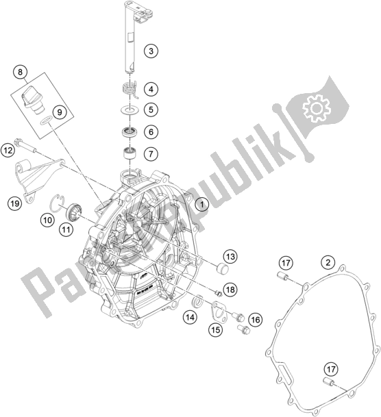 Tutte le parti per il Coperchio Frizione del KTM 200 Duke,black W/O Abs-ckd 18 2017