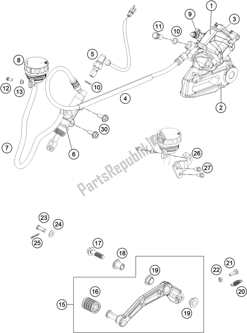 Wszystkie części do Zacisk Hamulca Tylnego KTM 200 Duke,black W/O Abs-ckd 18 2017