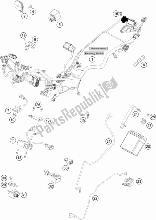 Toutes les pièces pour le Faisceau De Câblage du KTM 200 Duke,orange,w/o Abs-b. D. 2019