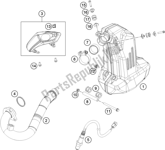 Tutte le parti per il Impianto Di Scarico del KTM 200 Duke,orange W/O Abs-ckd 17 2017