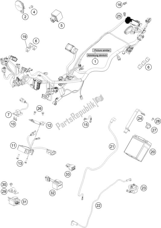 Todas las partes para Arnés De Cableado de KTM 200 Duke,orange W/O Abs-ckd 17 2017