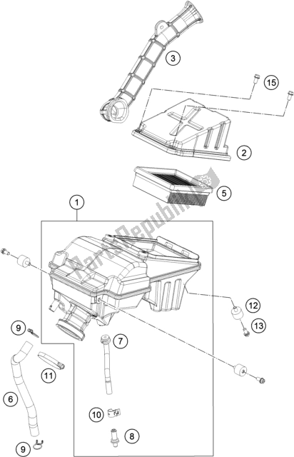 All parts for the Air Filter of the KTM 200 Duke,orange,w/o Abs-ckd 2019