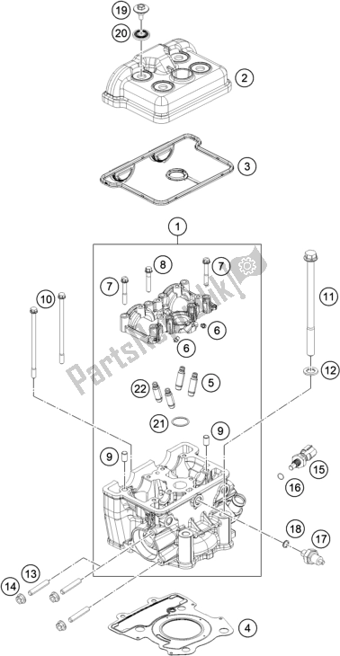 Todas las partes para Cabeza De Cilindro de KTM 200 Duke,orange,w/o Abs-ckd 2019