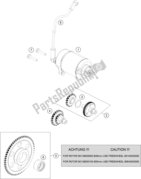 Tutte le parti per il Avviamento Elettrico del KTM 200 Duke,orange,w/o Abs-ckd 2019