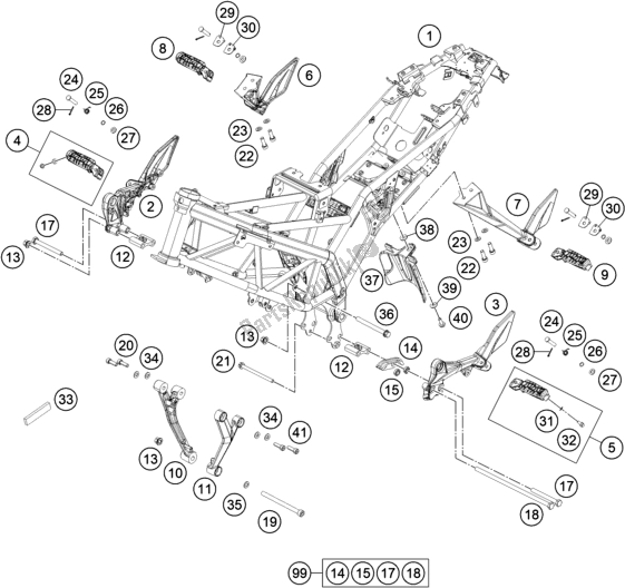 Todas las partes para Marco de KTM 200 Duke,orange,w/o Abs-ckd 2019