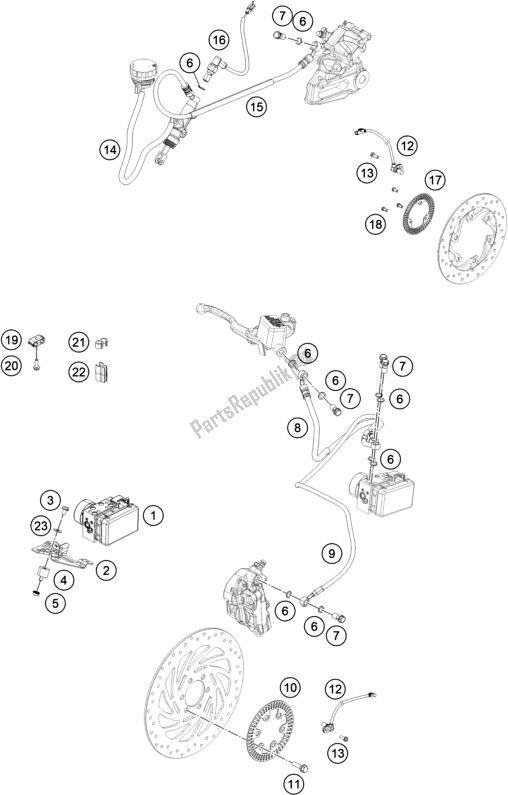 Todas as partes de Abs Do Sistema Antibloqueio do KTM 200 Duke,white-ckd 2019