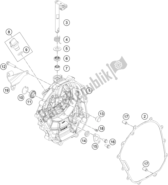 Todas las partes para Tapa Del Embrague de KTM 200 Duke,white-ckd 2019