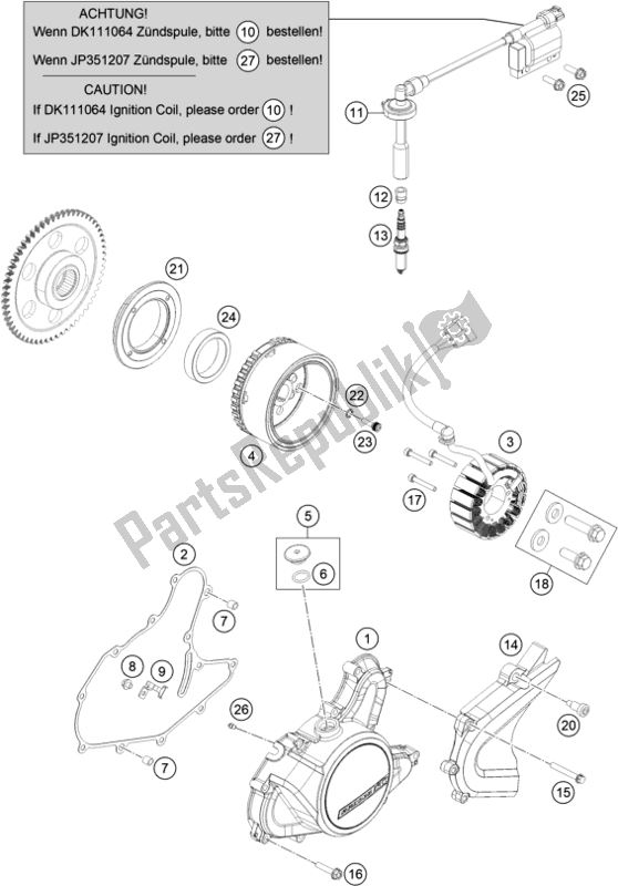 Tutte le parti per il Sistema Di Accensione del KTM 200 Duke,white-ckd 2019