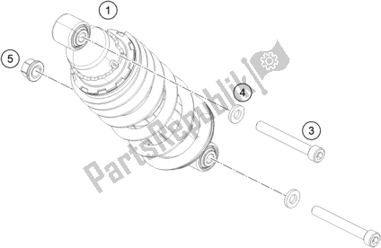 All parts for the Shock Absorber of the KTM 200 Duke,white,w/o Abs-b. D. 2019