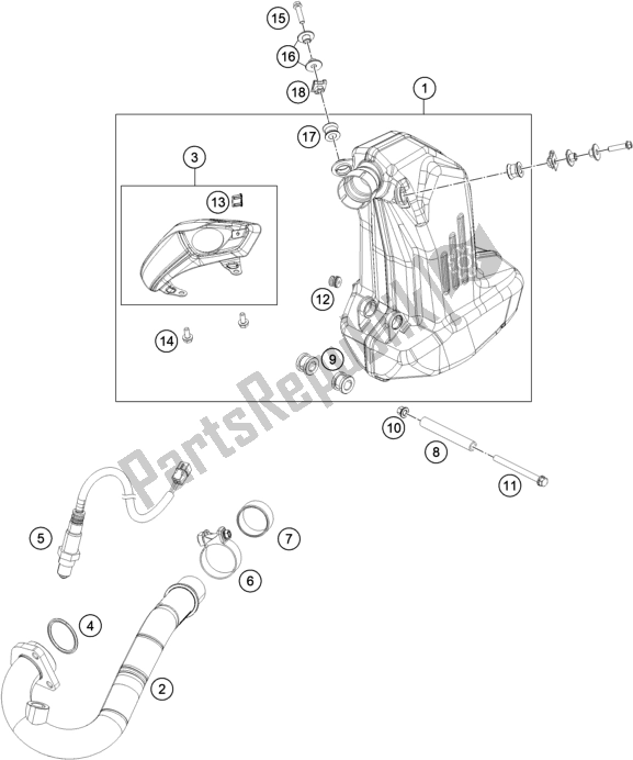 Toutes les pièces pour le Système D'échappement du KTM 200 Duke,white,w/o Abs-b. D. Asean 2019