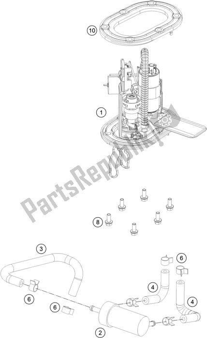 Todas as partes de Bomba De Combustivel do KTM 200 Duke,white W/O Abs-ckd 17 2017