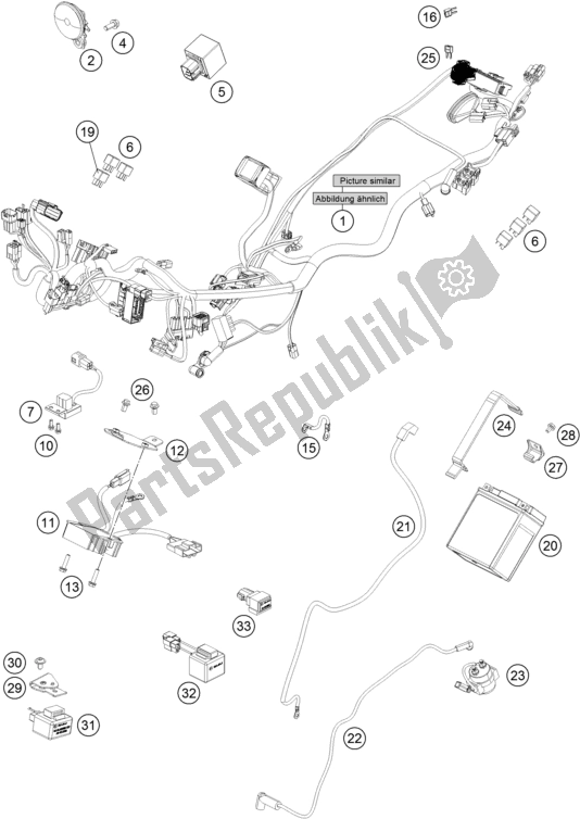 Toutes les pièces pour le Faisceau De Câblage du KTM 200 Duke,white W/O Abs-ckd 17 2017