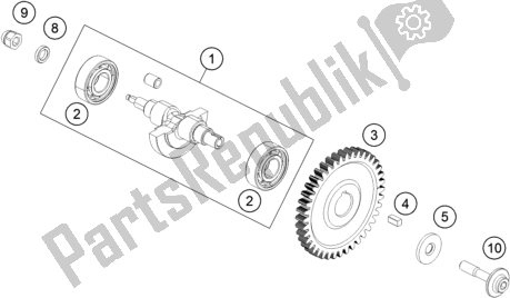 Alle onderdelen voor de Balansas van de KTM 200 Duke,white W/O Abs-ckd 18 2017