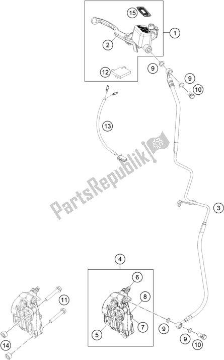 Alle onderdelen voor de Remklauw Voor van de KTM 200 Duke,white W/O Abs-ckd 18 2017